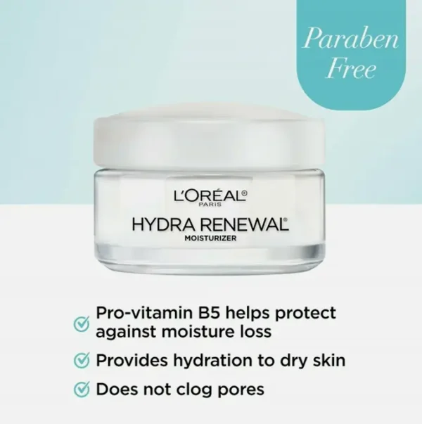 L’Oréal Hydra-Renewal Face Lotion for Dry Skin, 24-Hour Hydration, 1.7 Oz