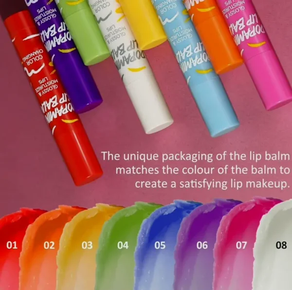 Tinted Lip Balm Kit - Hydrating, Shiny Finish, 8 Shades