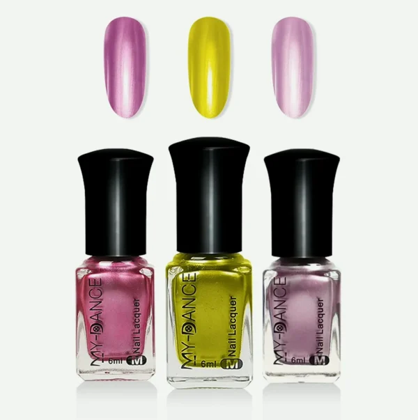 Three Shades Mirror Metallic Nail Enamel Kit