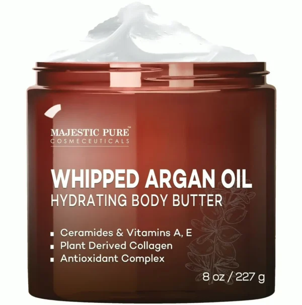 Majestic Pure Creamy Argan Body Butter for Skin & Face - 8oz
