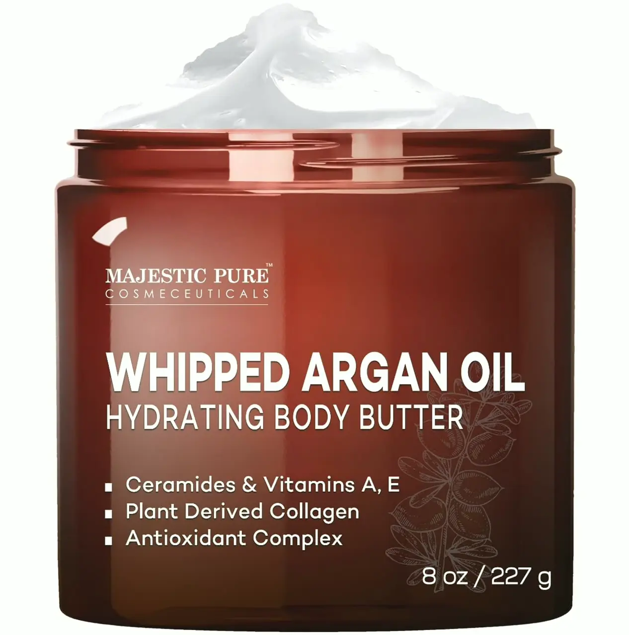 Majestic Pure Creamy Argan Body Butter for Skin & Face - 8oz