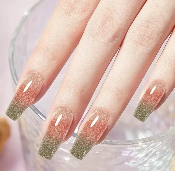 Eight Shades Sparkling Diamond Color Changing Gel Nail Polish