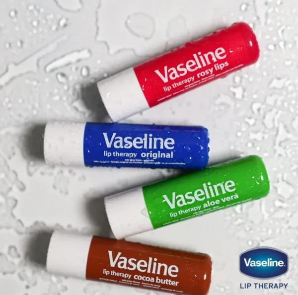 Vaseline Lip Balm Variety 4-Set – Cocoa + Aloe Moisturizing Lip Balm containing Vit E, 0.16 Oz Ea