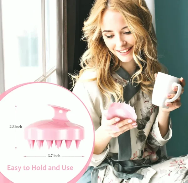 Gentle Silicone Hair Massager Shampoo Brush for Moist Dry Wavy Straight Fur Color