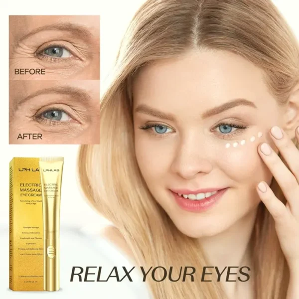 Anti-Aging Eye Cream with Electric Massager - Puffiness Treatment