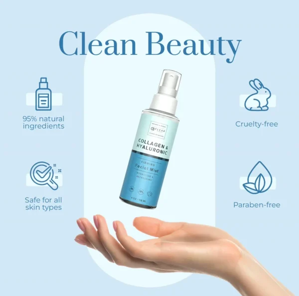 Moisturizing Facial Spray with Hyaluronic Acid & Collagen - 4 OZ