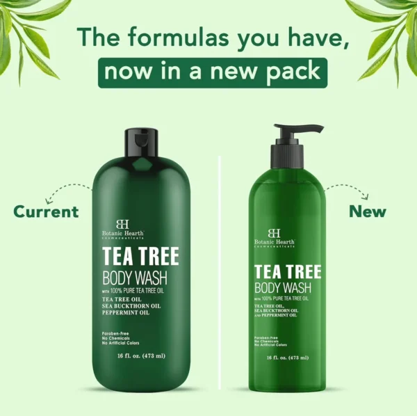 Botanic Tea Tree Body Wash, Eases Irritation, 2-Pack
