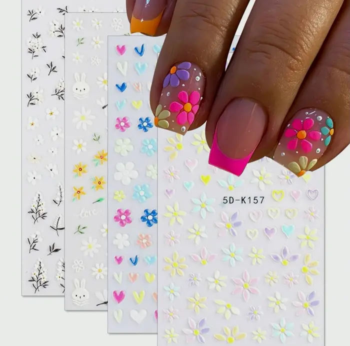 Exquisite Daisy Nail Decor Decal Kit