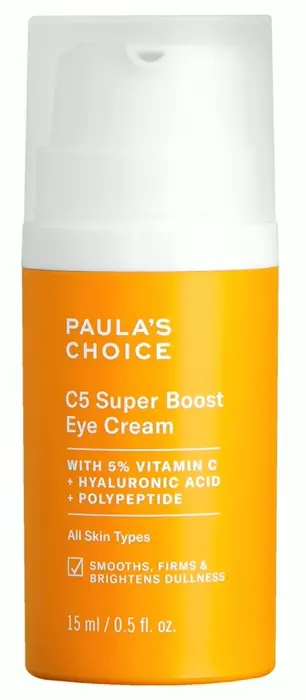 Paula's Selection C-5 Super Enhance Eye Cream with Vitamin C, Hyaluronic Acid & Peptides, for Puffy Eyes, Under-eye Darkness, Fine Lines & Crow's Feet, 0.5 Fl Oz