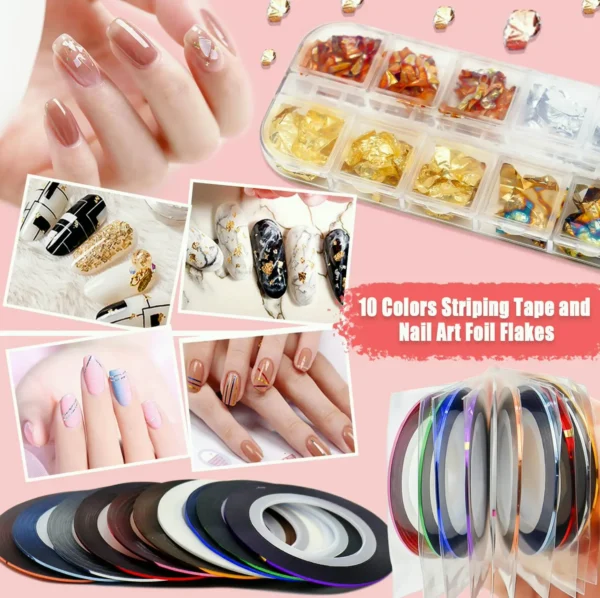 Manicure Art Kit with Brushes and Accessories