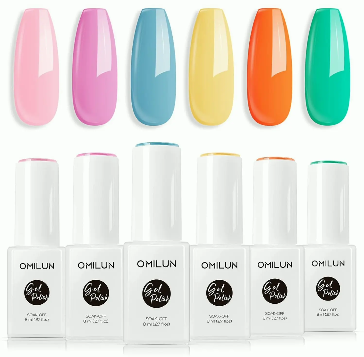 Hot Season Nail Gel Nail Kit, 6 Pastel Colors