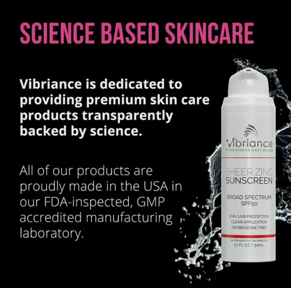 Vibriance Sheer Zinc Face Sunscreen Sun Protection Factor 50, Clear Formula, 1.7 fl oz