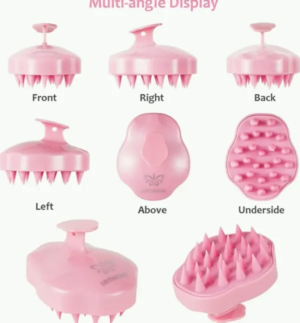 Gentle Silicone Hair Massager Shampoo Brush for Moist Dry Wavy Straight Fur Color