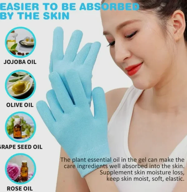 Hydrating Treatment Mittens & Booties (4 PCS/Blue)