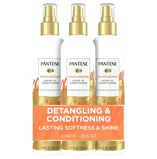 Pantene Hair-Detangling Mist, Vitamin Enriched, 3 Pieces