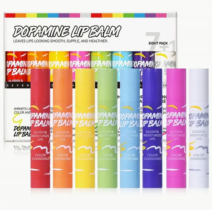 Tinted Lip Balm Kit - Hydrating, Shiny Finish, 8 Shades