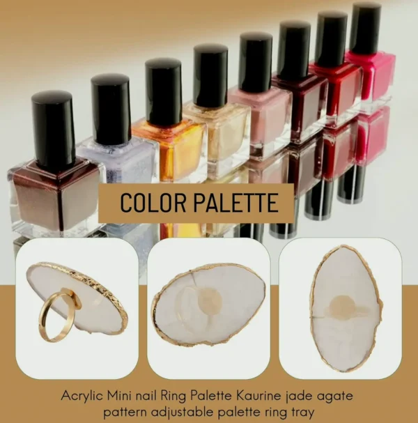 Resin Stone Finger Art Palette Ring