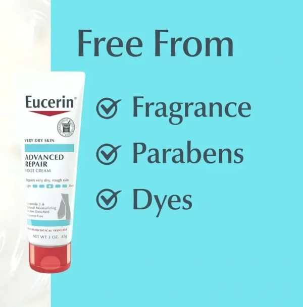 Eucerin's Advanced Foot Care Lotion - Fragrance-Free, For Very Parched Skin - 3 oz Container (Pack of 3)
