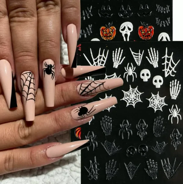 Halloween 5D Nail Stickers - Skull Design Collection