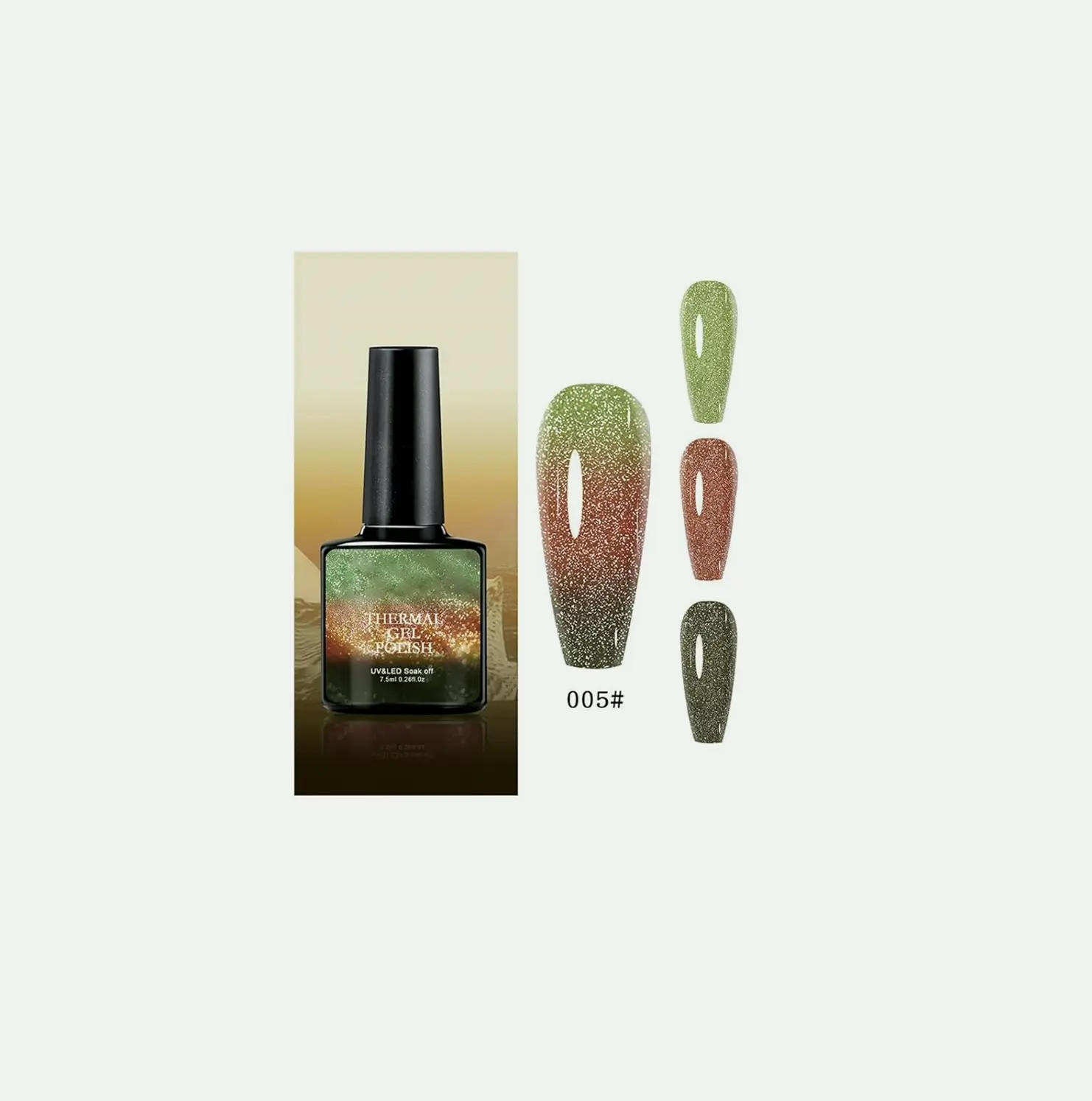 Eight Shades Sparkling Diamond Color Changing Gel Nail Polish