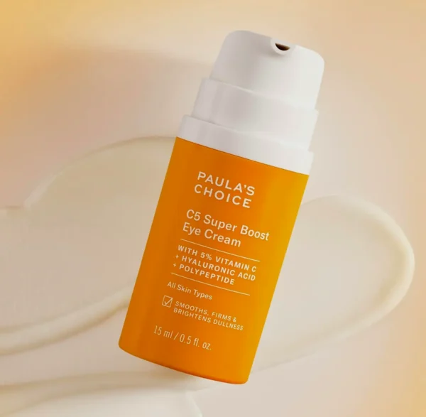 Paula's Selection C-5 Super Enhance Eye Cream with Vitamin C, Hyaluronic Acid & Peptides, for Puffy Eyes, Under-eye Darkness, Fine Lines & Crow's Feet, 0.5 Fl Oz