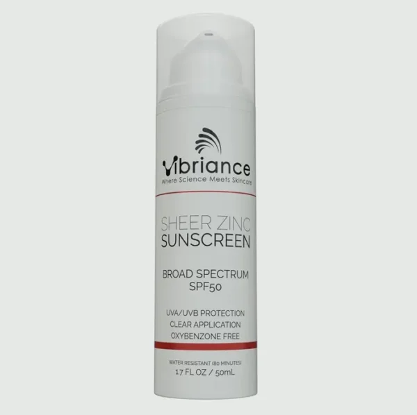 Vibriance Sheer Zinc Face Sunscreen Sun Protection Factor 50, Clear Formula, 1.7 fl oz