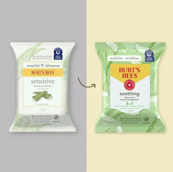 Burt Bee's Aloe Vera Face Towelettes, Sensitive Skin, 3 Pack, 30 Ct Each