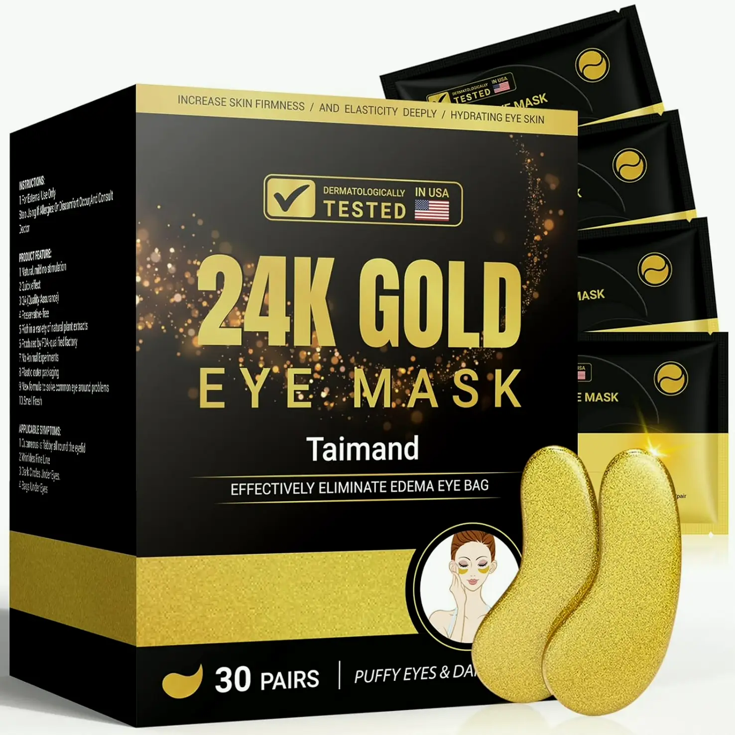 Royal Gilded Under Eye Patches for Dark Circles (Thirty Sets)