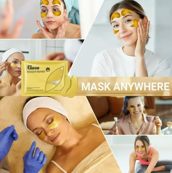 24K Golden Under-Eye Patches - 20 Pairs Amino Acids & Collagen