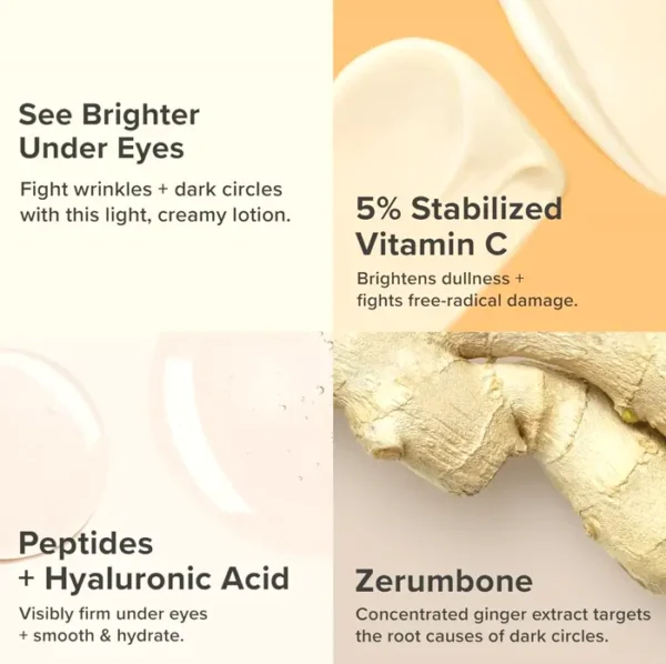 Paula's Selection C-5 Super Enhance Eye Cream with Vitamin C, Hyaluronic Acid & Peptides, for Puffy Eyes, Under-eye Darkness, Fine Lines & Crow's Feet, 0.5 Fl Oz