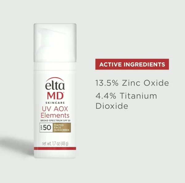 EltaMD UV AOX Tinted Face Sunscreen, SPF 50 Pump, 1.7 oz